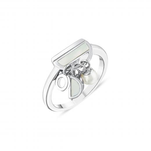 Lucky Gems Mother Of Pearl Stone Silver Ring