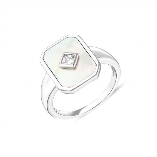 Lucky Gems Mother Of Pearl Stone Silver Ring