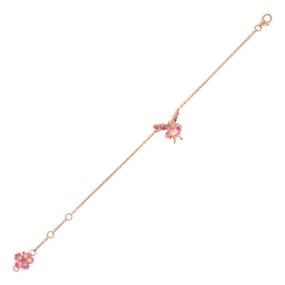 Fairy Tales Collection Pink-White Dress Water Fairy Design Silver Bracelet