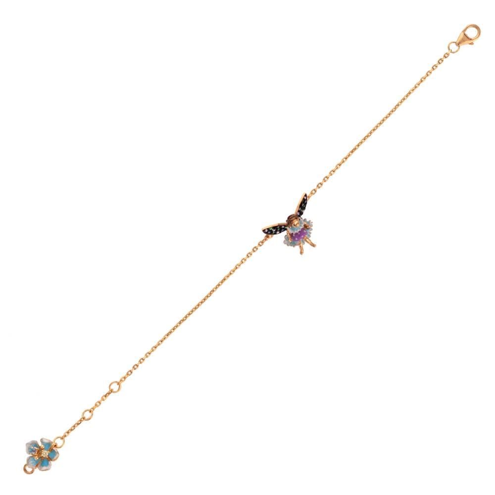 Fairy Tales Collection Turquoise-Purple Dress Water Fairy Design Silver Bracelet