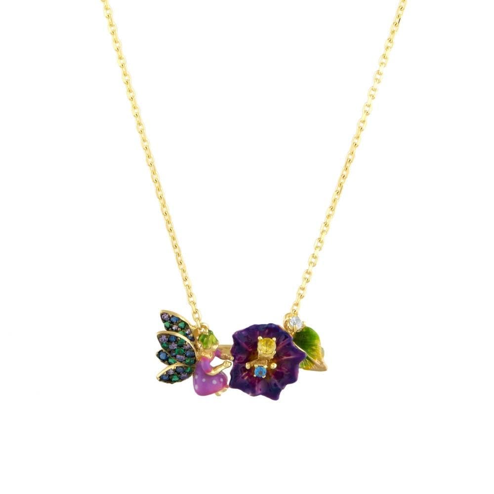 Fairy Tales Collection Fairy and Flower Themed Silver Necklace