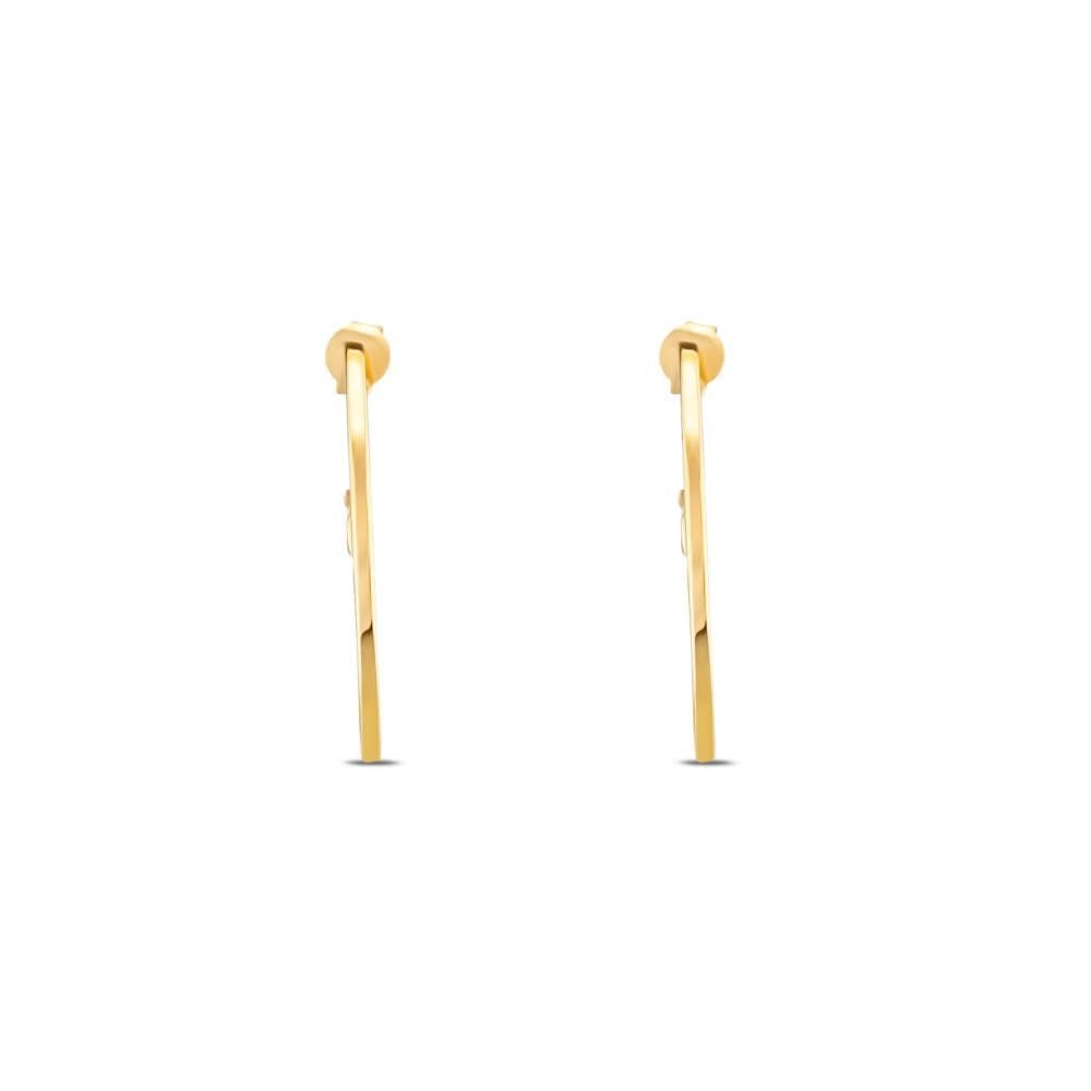 Lucky Gems Model-2 Sedef Taşlı Altın Renkli Gümüş Küpe