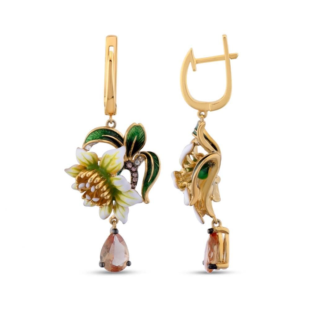 Zultanite Model-7 Enamelled Silver Earrings