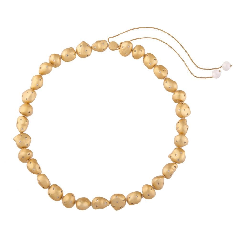 Clouds Amorphous Gold Color Silver Necklace