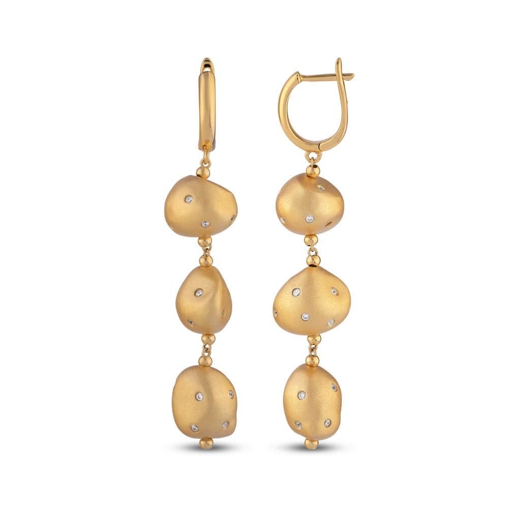 Clouds Amorphous Gold-Tone Silver Earrings