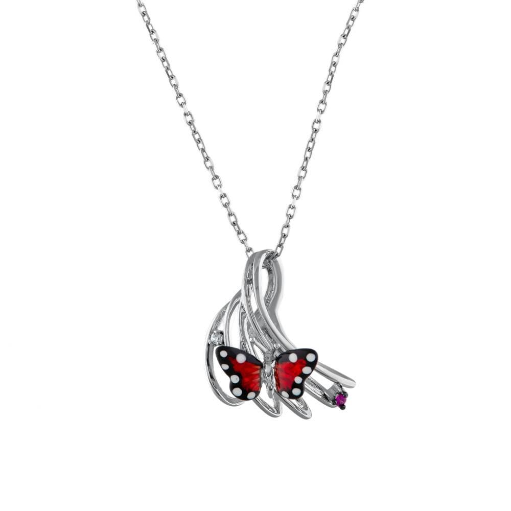 Monarch Butterfly Kelebek Tasarımlı Modern Gümüş Kolye