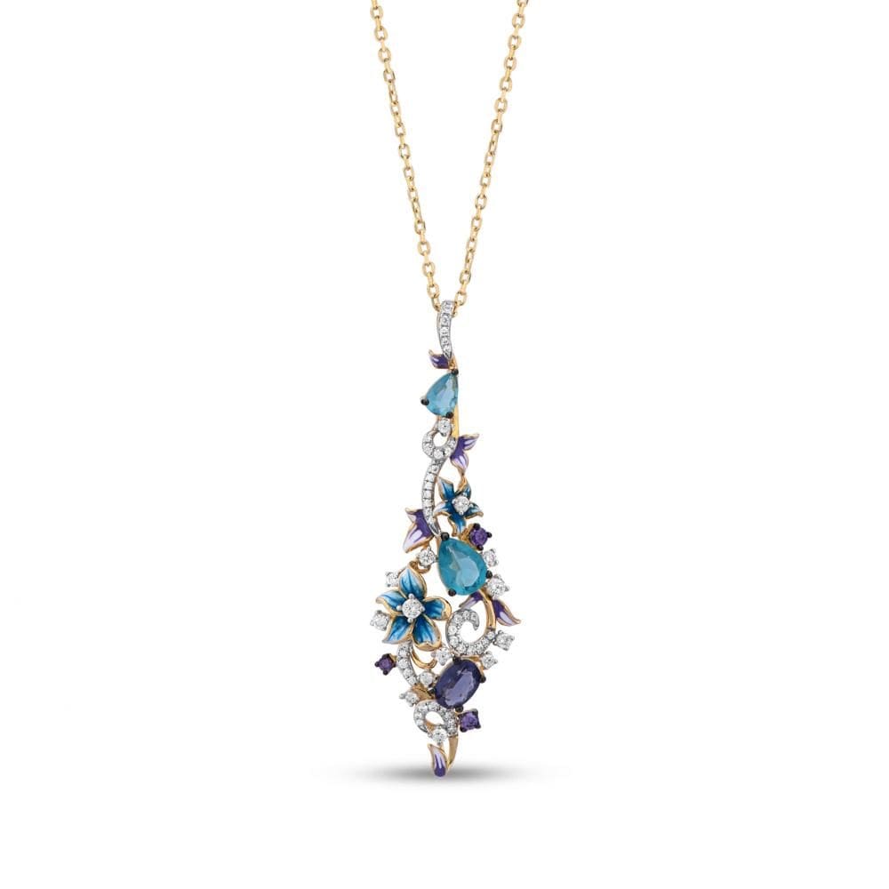 Heaven Zircon Enamel Chain Silver Necklace