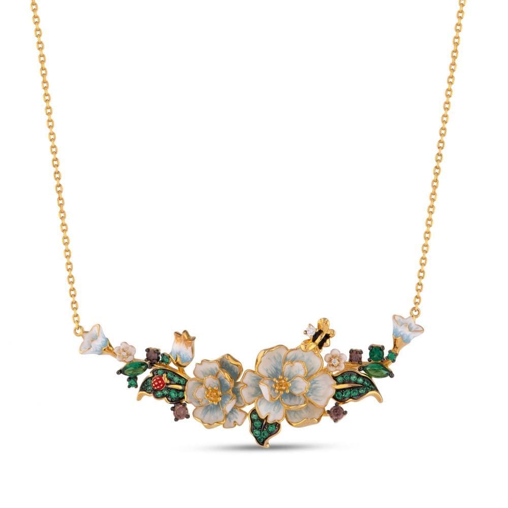 Zultanite Model-5 Bee Design Enamel Silver Necklace