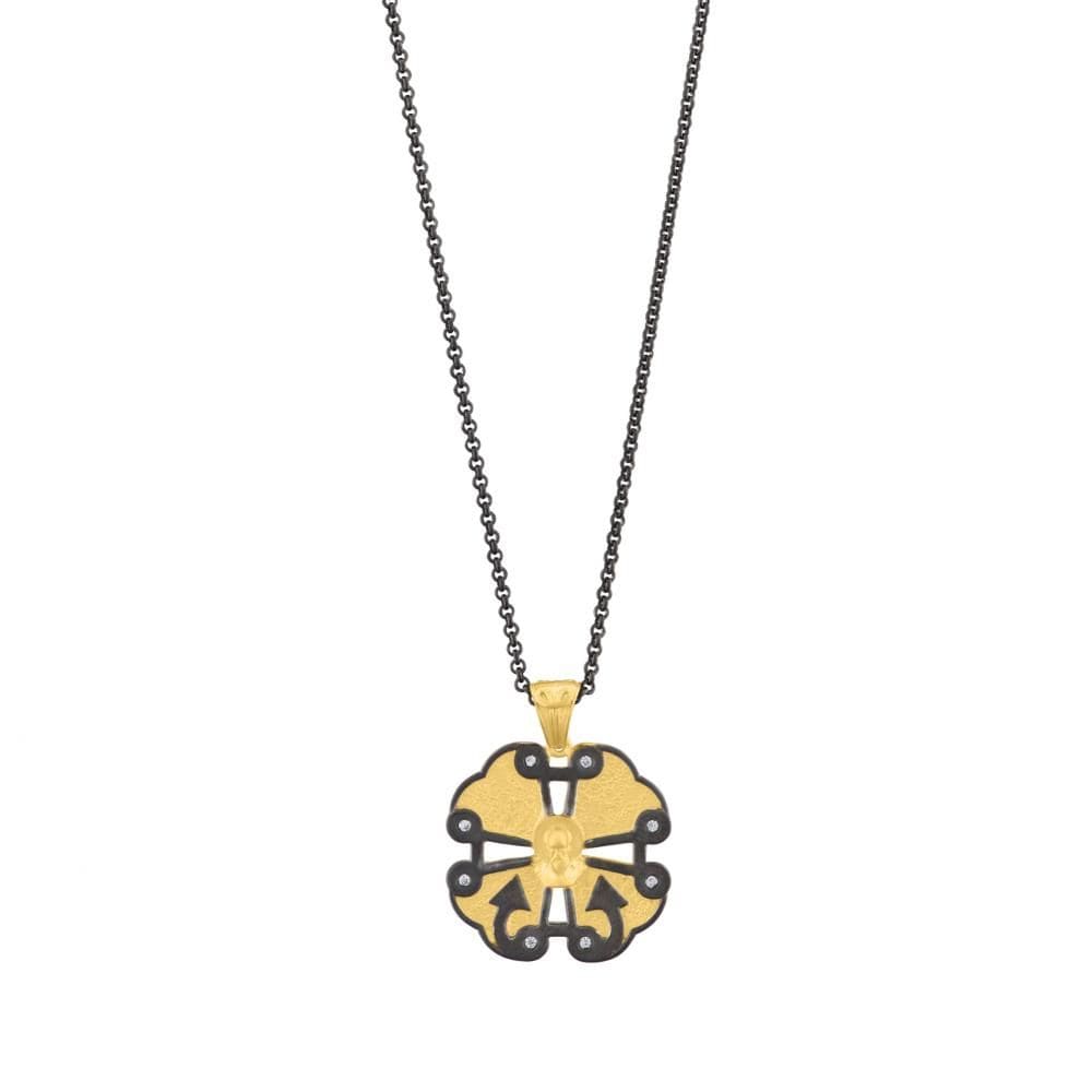 Santa Claus Anchor Cross Shaped Silver Necklace