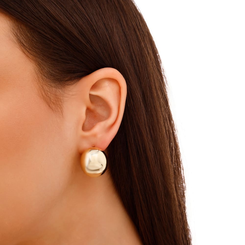 Серьги Sun Collection выпуклые круглые