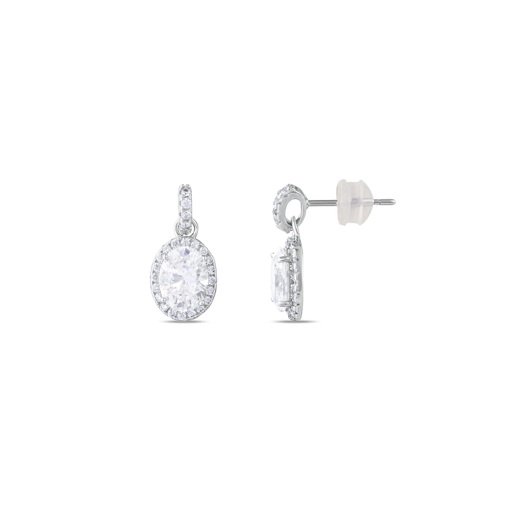 Gift Koleksiyonu Oval Kesim Sallantılı Gümüş Küpe