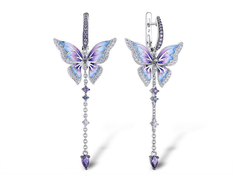 Heaven Model-13 Kelebek Tasarımlı Zirkonlu Gümü Küpe