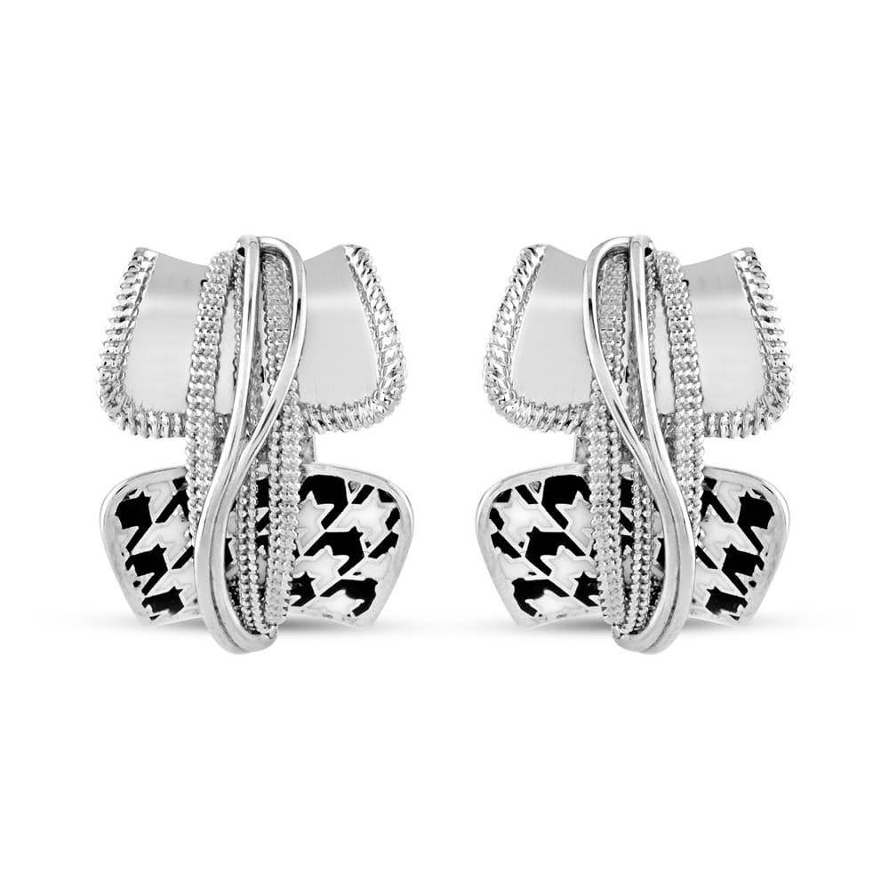 Pied De Poule PPHE0001-CZ Silver Earring