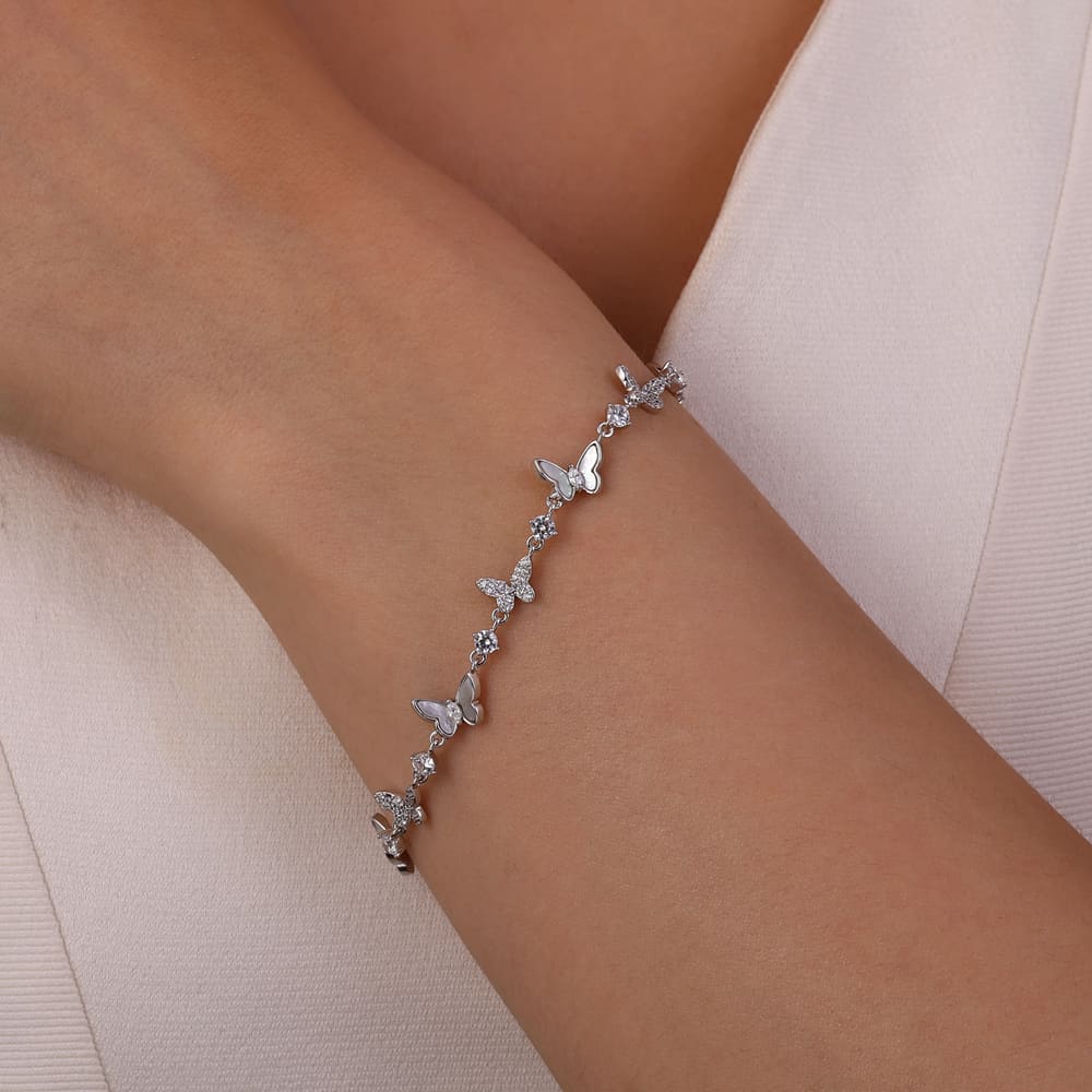 Gift Koleksiyonu Kelebek Figürlü Taşlı Bileklik