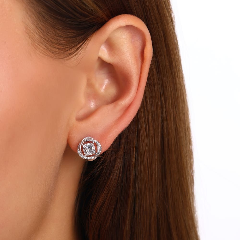 Серьги Gift Collection круглой формы с камнями
