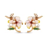 Fairy Tales Collection Yellow Flower and Water Fairy Enamelled Silver Earrings 2