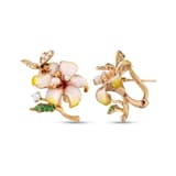 Fairy Tales Collection Yellow Flower and Water Fairy Enamelled Silver Earrings 1