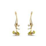 Fairy Tales Collection Green Fairy and Flower Figure Silver Earrings 2