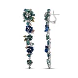 Primrose Collection Green Floral Design Enamel Silver Earrings 1