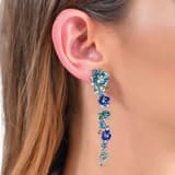 Primrose Collection Green Floral Design Enamel Silver Earrings 3