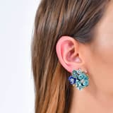 Primrose Collection Green Floral Design Enamelled Silver Earrings 3