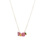 Fairy Tales Collection Pink Fairy and Flower Themed Silver Necklace 2