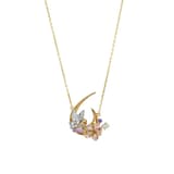Fairy Tales Collection Yellow Plated Crescent Moon and Fairy Figure Enamelled Silver 2
