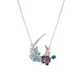 Fairy Tales Collection Crescent Moon and Fairy Figure Enamel Silver Necklace 1