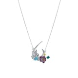 Fairy Tales Collection Crescent Moon and Fairy Figure Enamel Silver Necklace 2