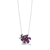 Fairy Tales Collection Purple Flower and Water Fairy Enamelled Silver Necklace 2