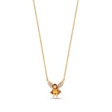 Fairy Tales Collection Pink-Yellow Dress Water Fairy Design Silver Necklace 2