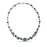 Primrose Collection Green Floral Design Enamel Silver Necklace 2