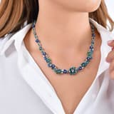 Primrose Collection Green Floral Design Enamel Silver Necklace 3
