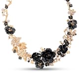 Primrose Collection Black Floral Design Enamel Sterling Silver Necklace 2