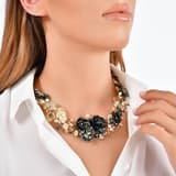 Primrose Collection Black Floral Design Enamel Sterling Silver Necklace 3