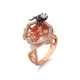 Spider Rose Rhodium-Plated Silver Ring 1