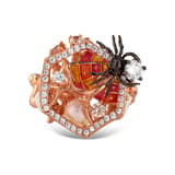 Spider Rose Rhodium-Plated Silver Ring 2