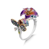 Fairy Tales Collection Purple Flower and Water Fairy Enamel Silver Ring 1