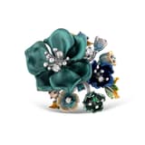 Серебряное кольцо Primrose Collection с зеленой цветочной эмалью 2