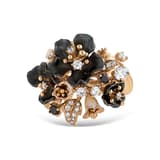 Серебряное кольцо Primrose Collection с черным цветочным дизайном и эмалью 2