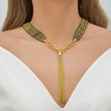 Колье Silk Road с плетеными цепочками и бахромой из тонкого золотистого серебра 3