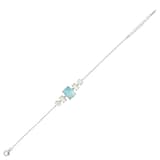 Lucky Gems Koleksiyonu Açık Mavi ve Beyaz Taşlı Gümüş Bileklik 1
