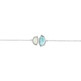 Lucky Gems Koleksiyonu Larimar ve Sedef Taşlı Gümüş Bileklik 2