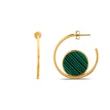 Lucky Gems Model-4 Malahit Taşlı Altın Renkli Gümüş Küpe 2