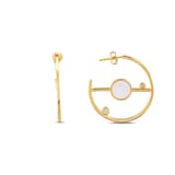 Lucky Gems Model-2 Sedef Taşlı Altın Renkli Gümüş Küpe 2