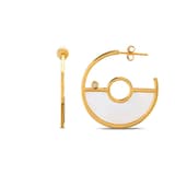 Lucky Gems Model-1 Sedef Taşlı Altın Renkli Gümüş Küpe 2