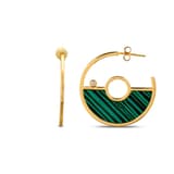 Lucky Gems Model-1 Malahit Taşlı Altın Renkli Gümüş Küpe 2