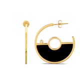 Lucky Gems Model-1 Oniks Taşlı Altın Renkli Gümüş Küpe 2