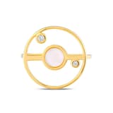 Lucky Gems Model-2 Sedef Taşlı Altın Renkli Gümüş Yüzük 2