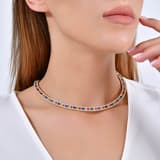 Колье Rainbow Tamtur с багетной огранкой из серебра с позолотой под розовое золото 3